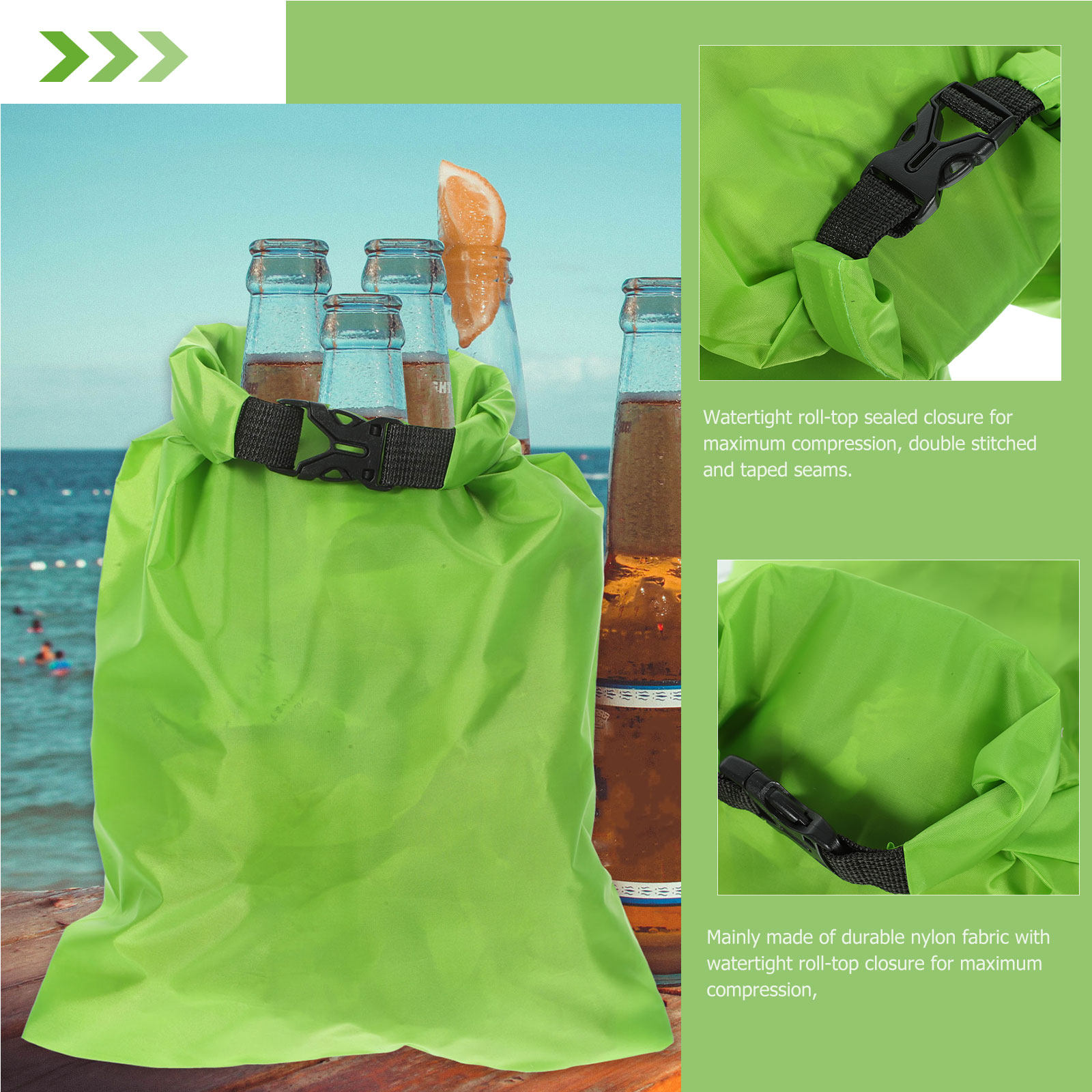 Fishing Kayak Storage Bag - 3 Bolsas Secas Impermeables de 15L,