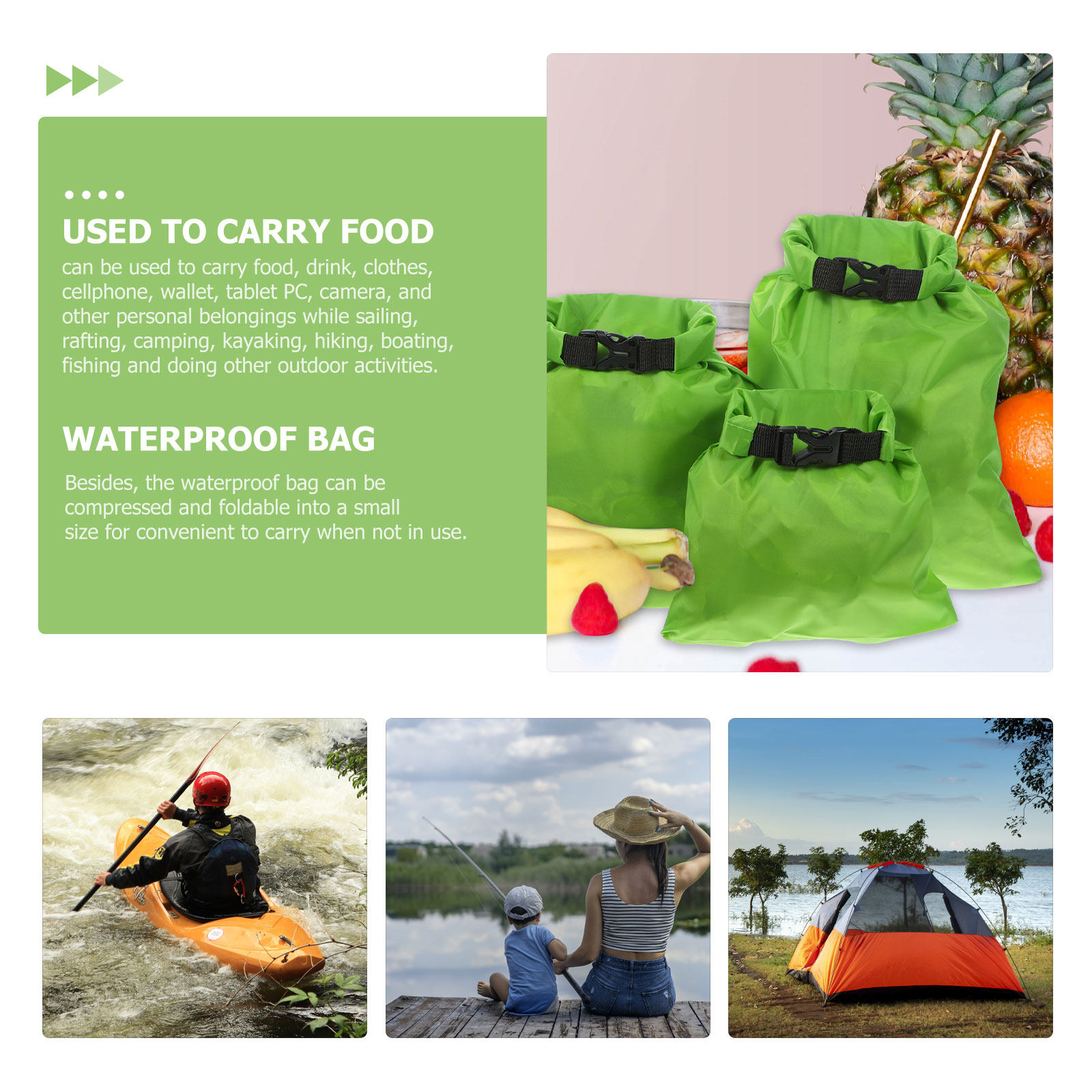 3 Bolsas Secas Impermeables de - Fishing Kayak Storage Bag reseña y precio