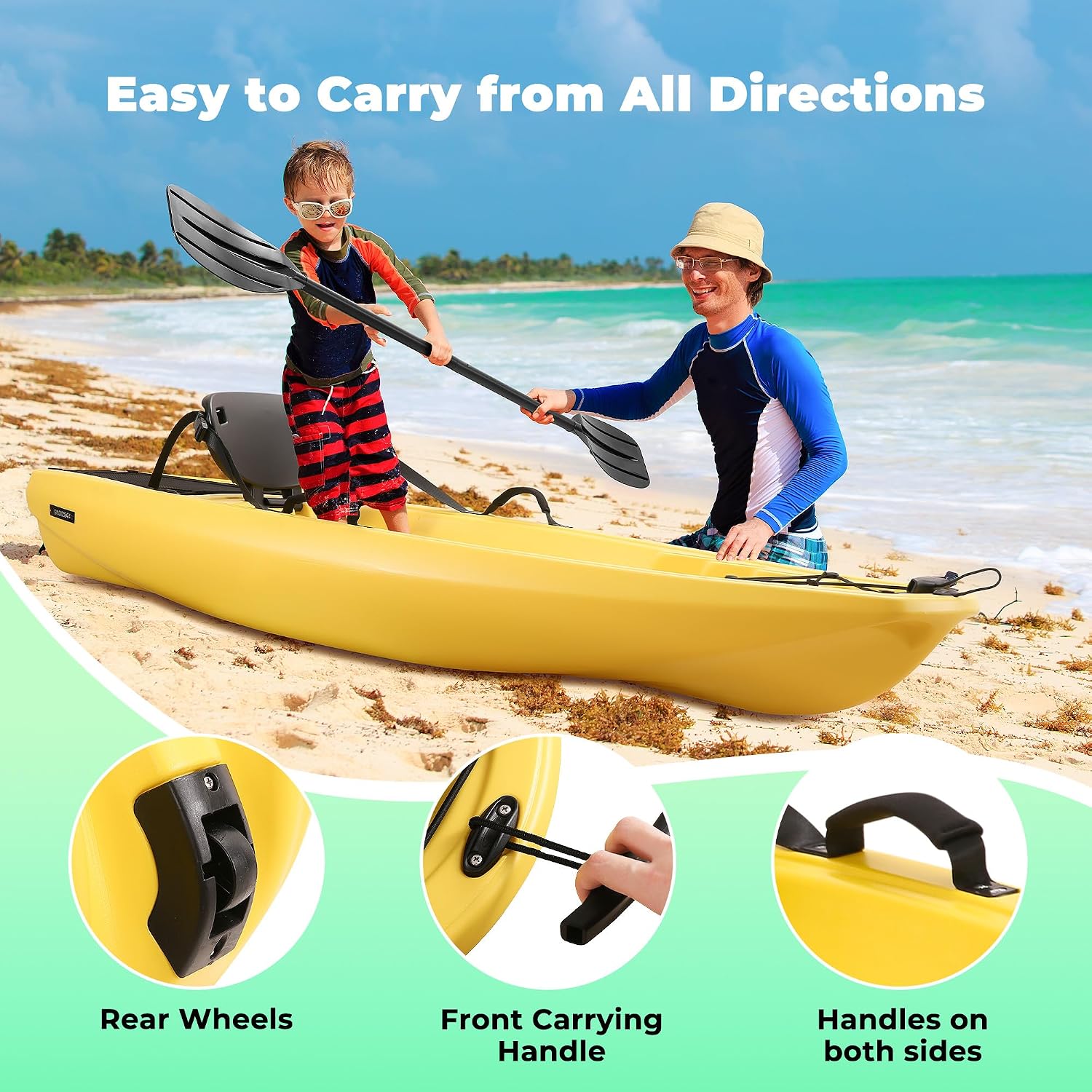 Kayak con Remo de 6.5 Pies, Bo - Fishing Kayak Sit In reseña y precio